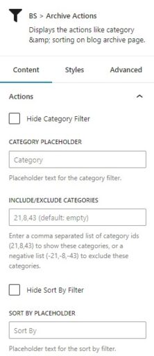 BS > Archive Actions – BlockStrap