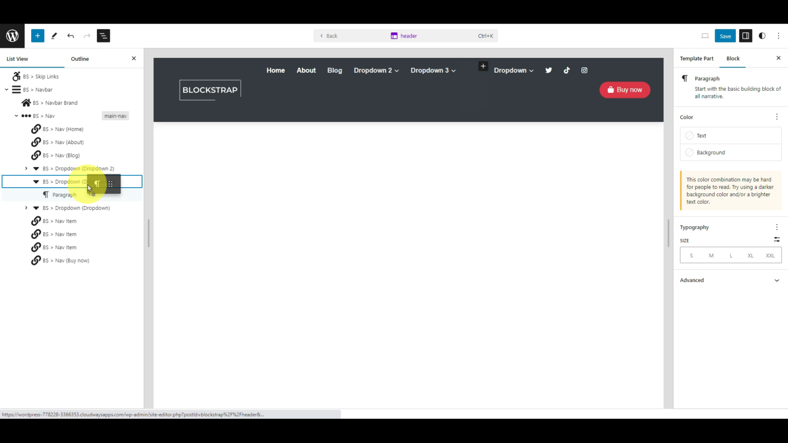 How to Add Header Navigation Items in Blockstrap – Part 2 (Dropdowns ...